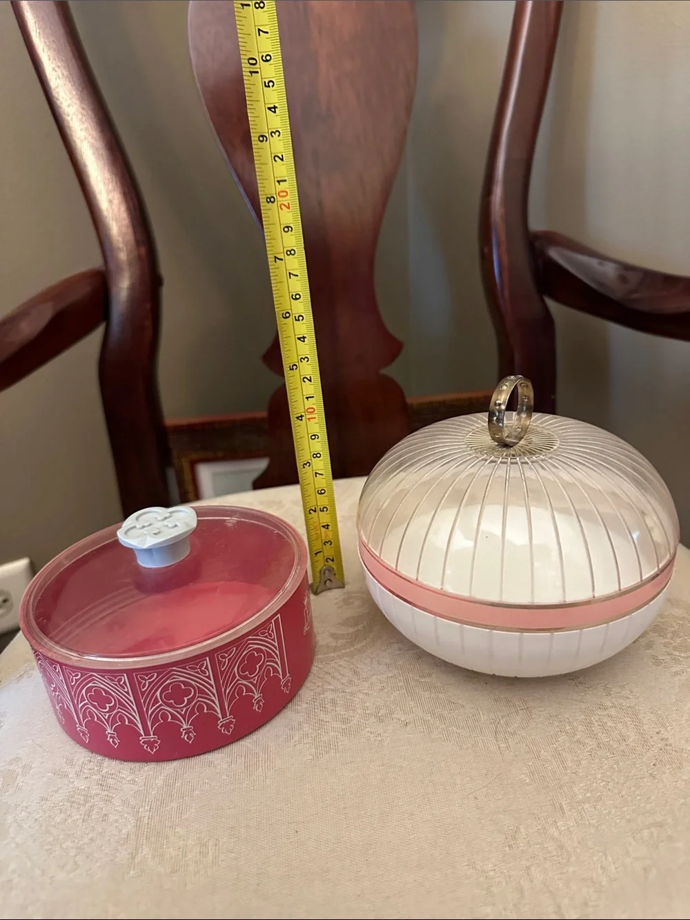Tracery and Desert Flower 1950s dusting powder containers, rare, hard to find